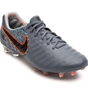 Nike Jr Tiempo Gray Cleats Orange Silver 2.5Y